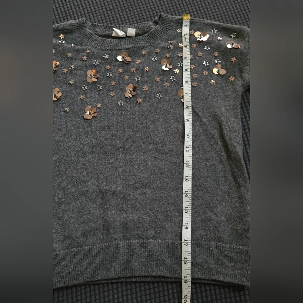 GAP Gray Kids Sweater with Floral Accents